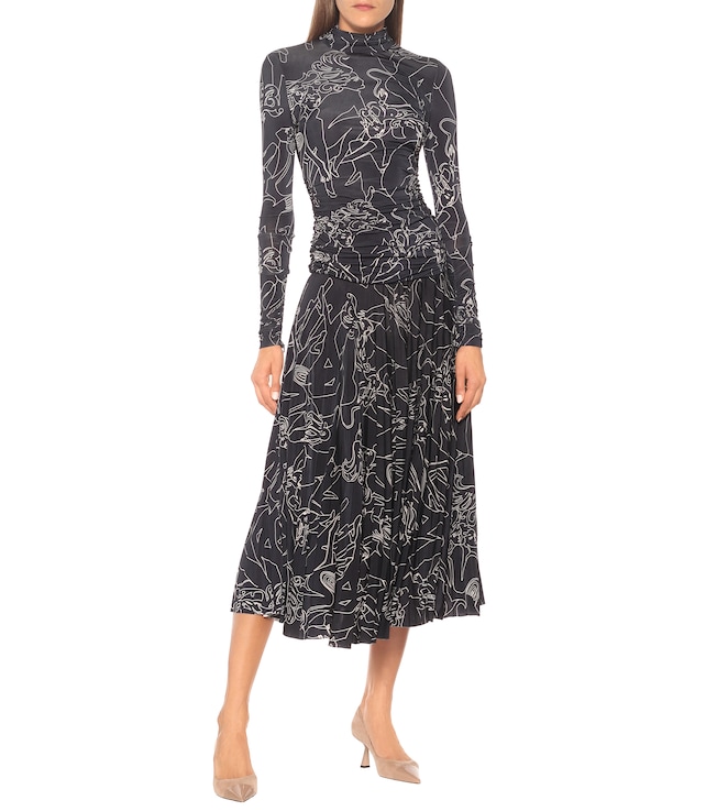 Victoria Victoria Beckham Printed stretch-jersey midi dress