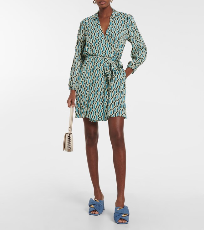 Velvet Gabriella printed wrap minidress