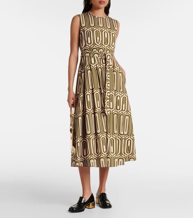 S Max Mara Andreis printed cotton poplin midi dress