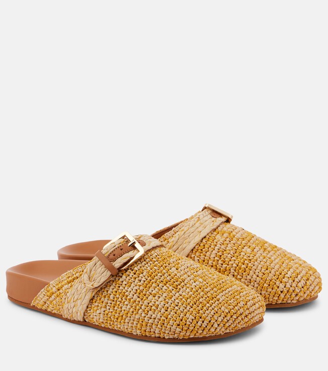 Clergerie Quinta raffia mules