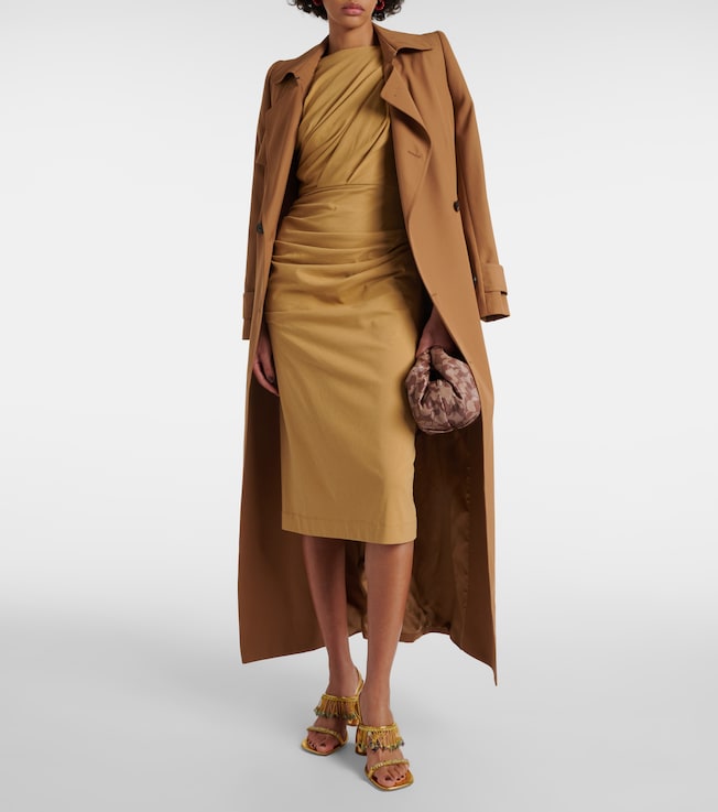 Dries Van Noten Gathered cotton jersey midi dress