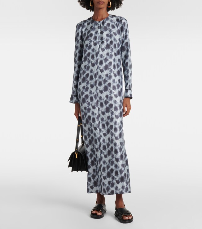 Marni Printed silk maxi dress