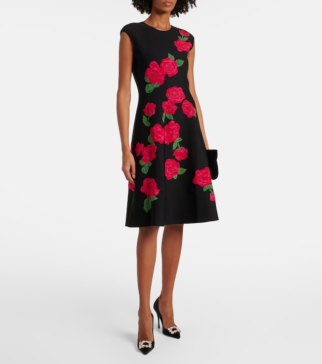 Carolina Herrera Floral jacquard midi dress