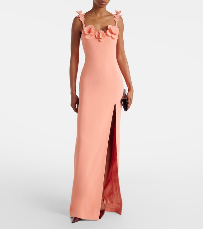 David Koma Floral-appliqué gown