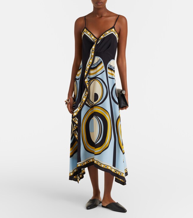 La DoubleJ Turn Around silk crêpe de chine midi dress