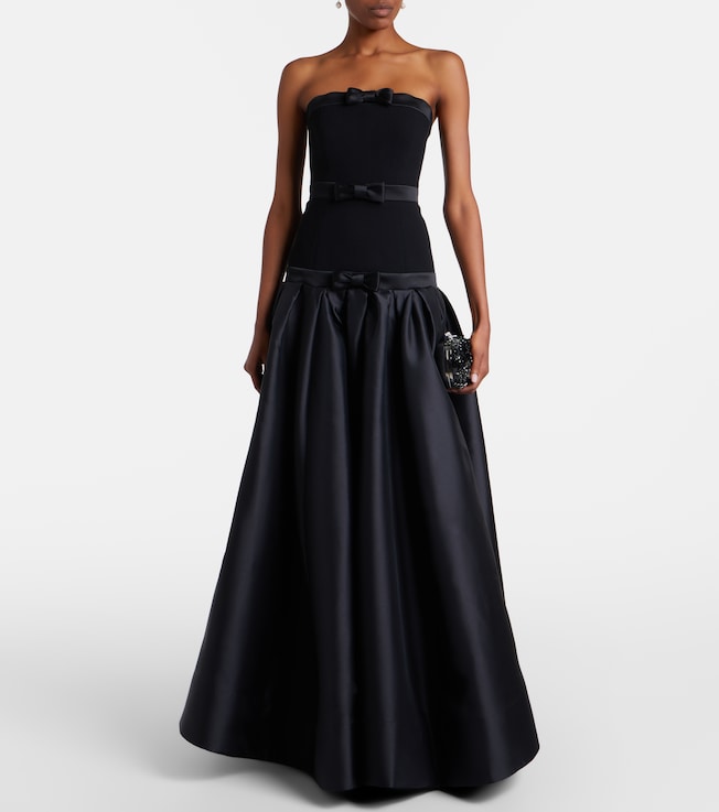 Rebecca Vallance Zendaya crêpe satin-paneled corset gown