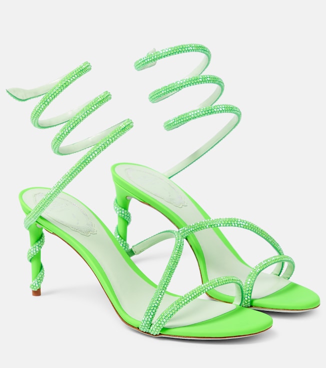 RENÉ CAOVILLA Margot embellished satin sandals