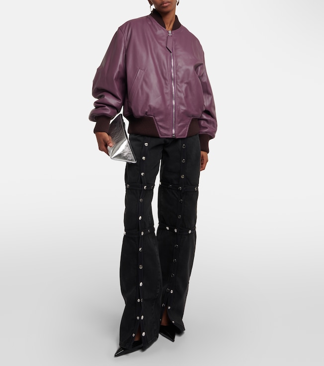 THE ATTICO Anja leather bomber jacket