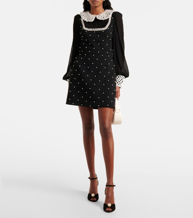 Rebecca Vallance Alivia embellished crêpe minidress