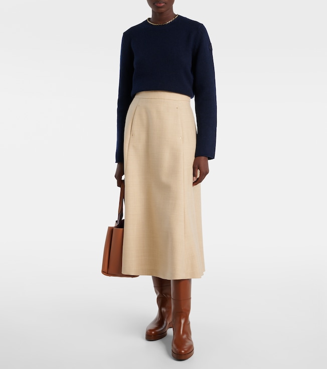 Moncler Virgin wool midi skirt