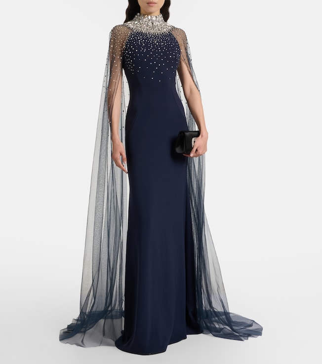Jenny Packham Zadie caped embellished gown