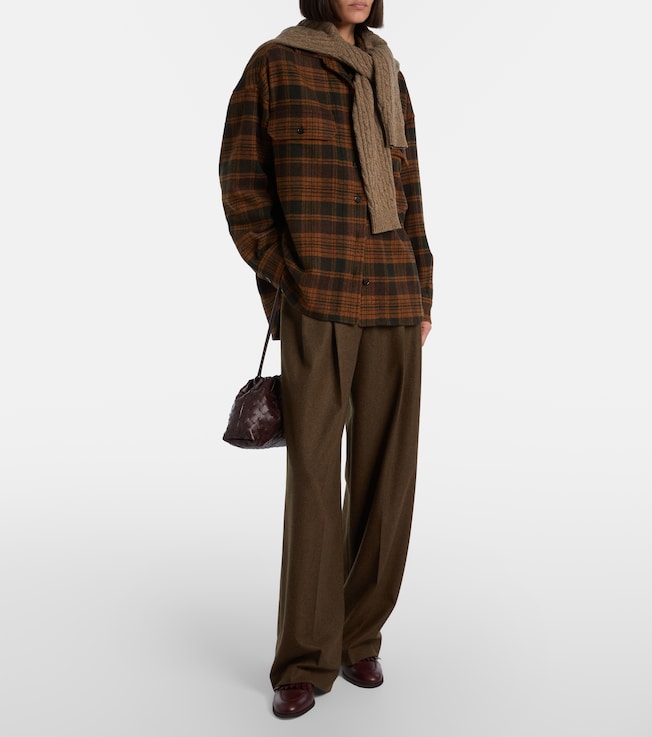 Loro Piana Darby checked wool and cashmere overshirt