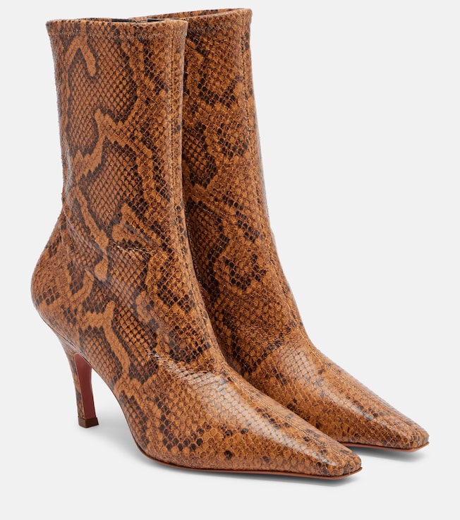 AMINA MUADDI Amina Muaddi Jamie snake-effect leather ankle boots