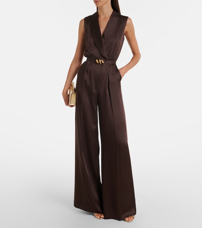 Max Mara Belted satin jumpsuit