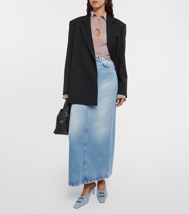 Acne Studios Mid-rise denim maxi skirt