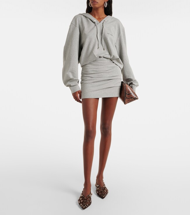 THE ATTICO Cotton-blend jersey sweatshirt dress