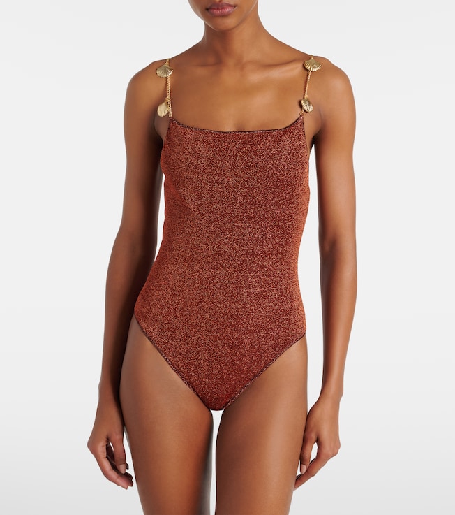 Oséree Lumière Shells embellished swimsuit