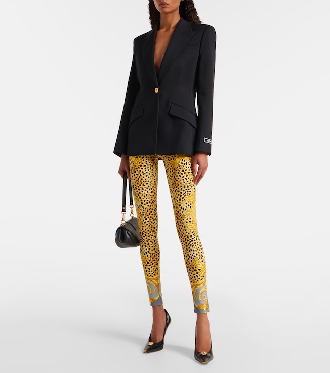 Versace Printed jersey leggings