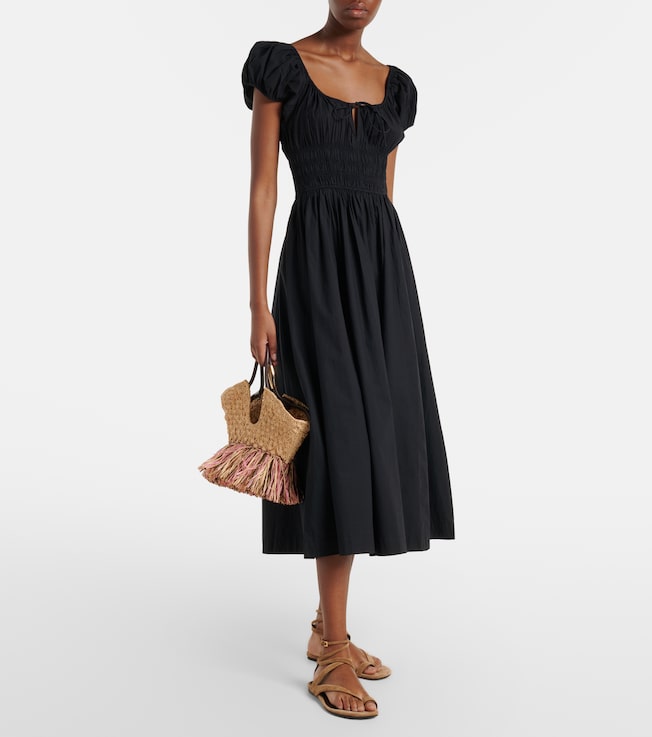 Dôen Quinn gathered cotton midi dress