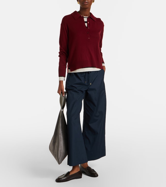 S Max Mara Cotton cropped wide-leg pants