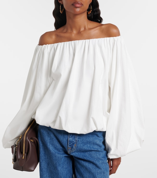 Dorothee Schumacher Soft Volume cotton poplin off-shoulder top