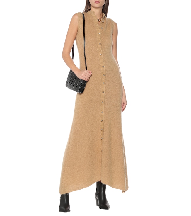 Rabanne Mohair-blend midi dress