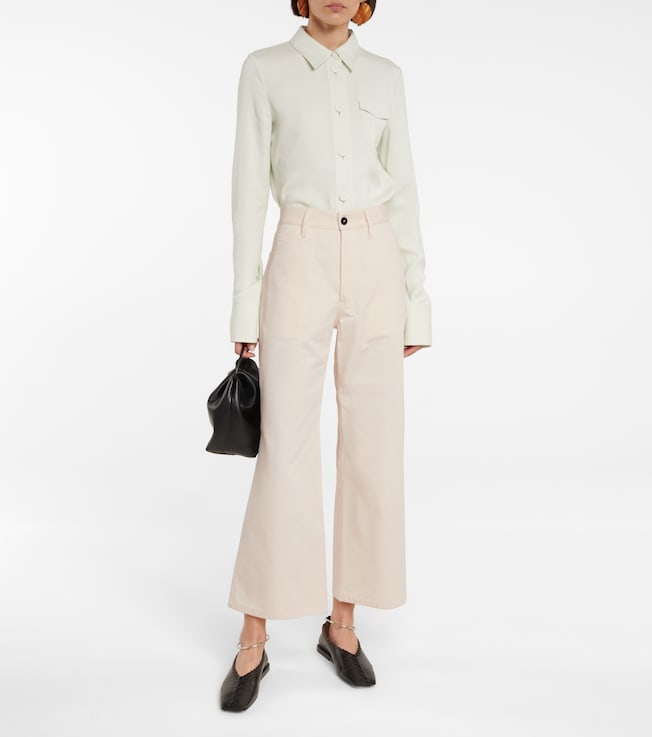 Jil Sander High-rise cotton bootcut pants