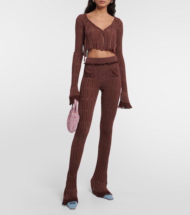 KNWLS Ribbed-knit cropped cardigan