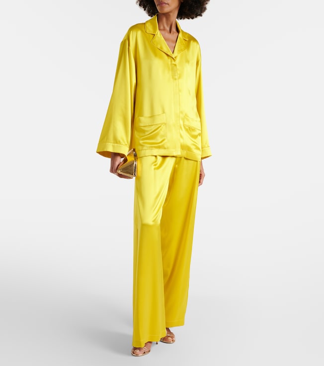 Max Mara Elegante Vasaio silk pajama shirt