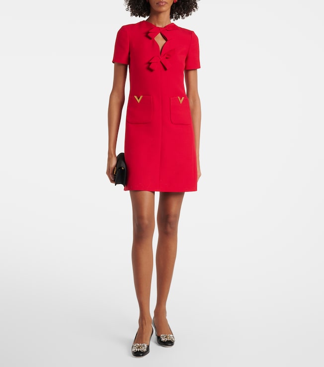 Valentino Crepe Couture bow-detail minidress