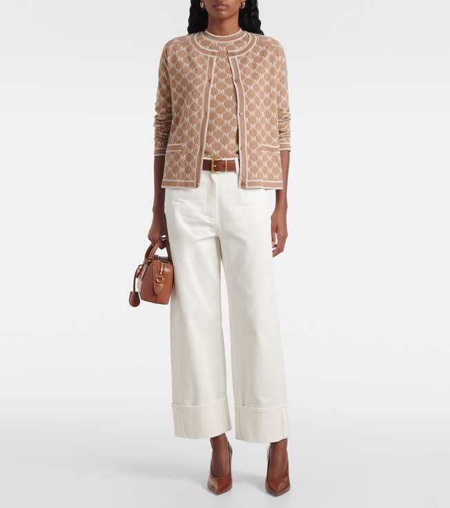 S Max Mara Tivoli intarsia wool and cashmere cardigan