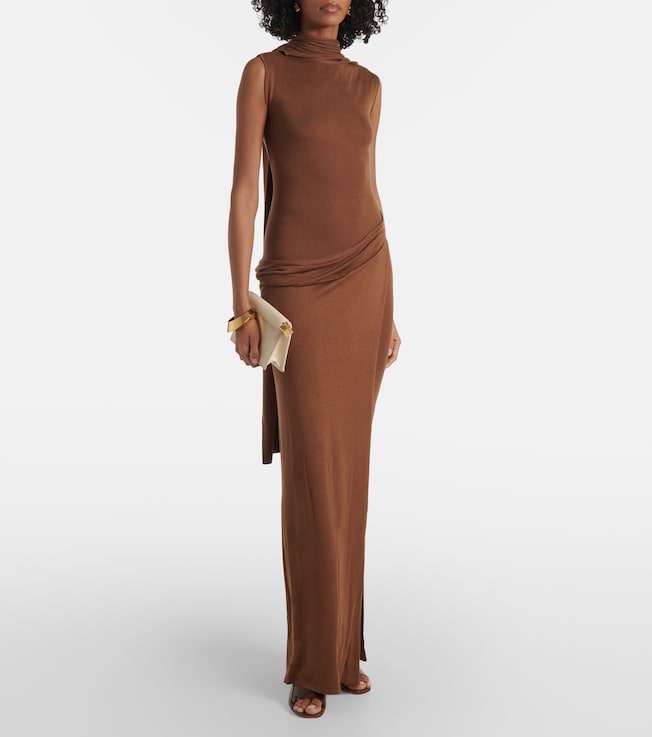 Aya Muse Nou draped silk-blend maxi dress