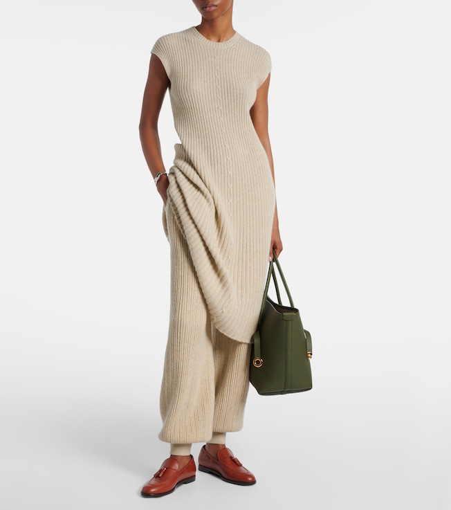 Loro Piana Ribbed-knit cashmere midi dress