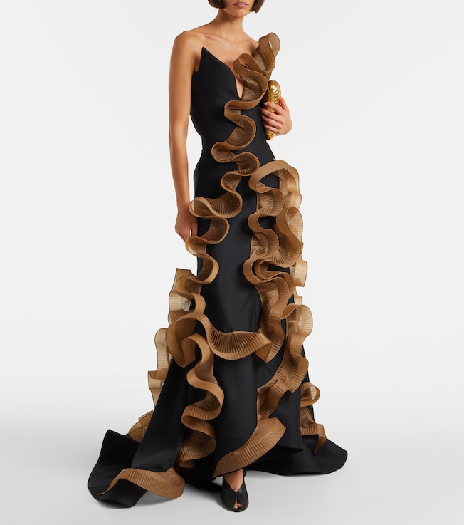 Maticevski Explode ruffled wool and silk gown