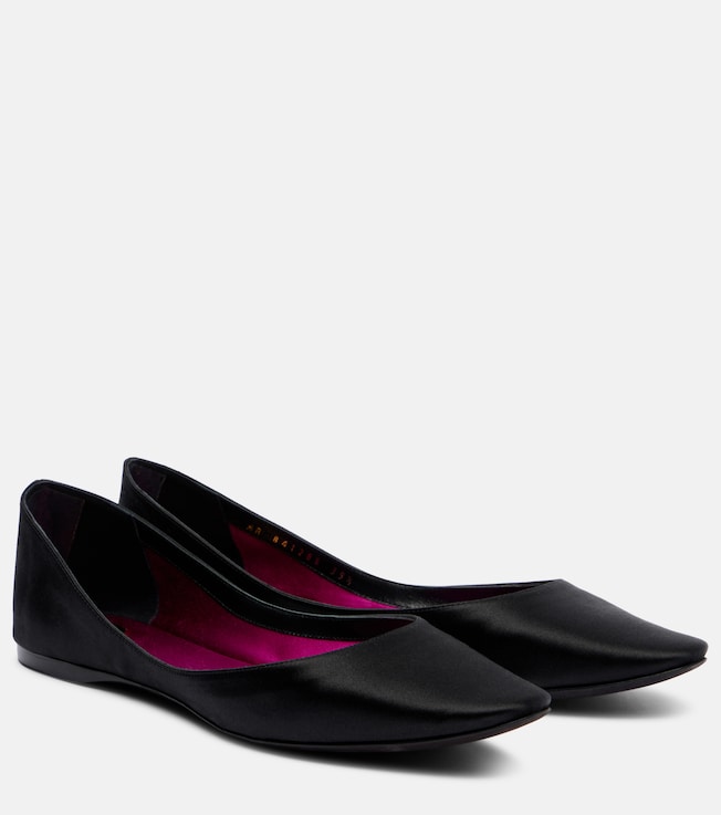 Saint Laurent Lou satin crêpe ballet flats