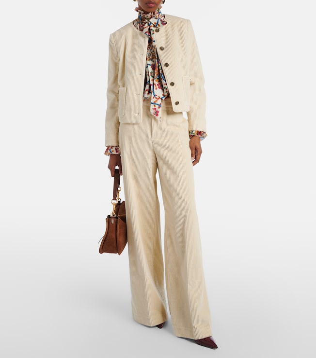 Etro Cotton corduroy wide-leg pants