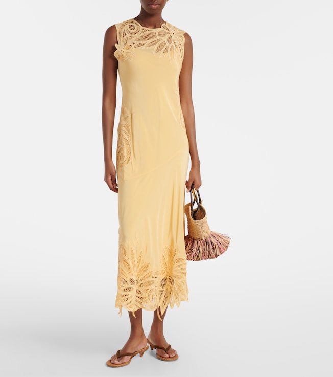 Ulla Johnson Idra lace-trimmed silk midi dress