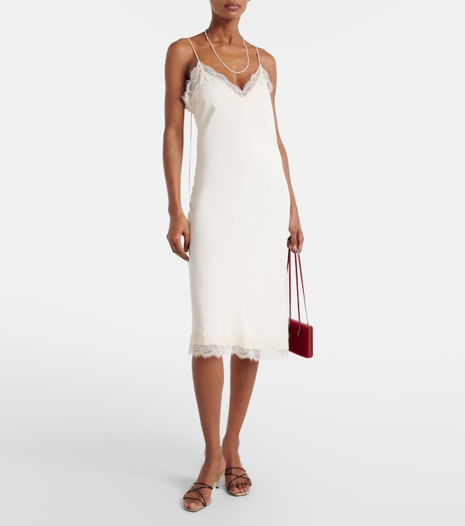 Róhe Lace-trimmed slip dress