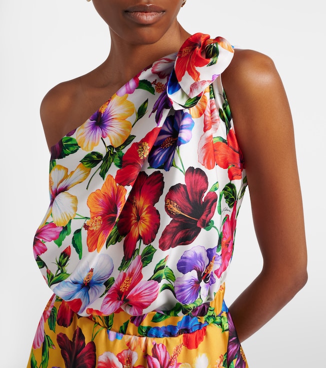 Dolce&Gabbana Dolce & Gabbana Floral one-shoulder silk midi dress