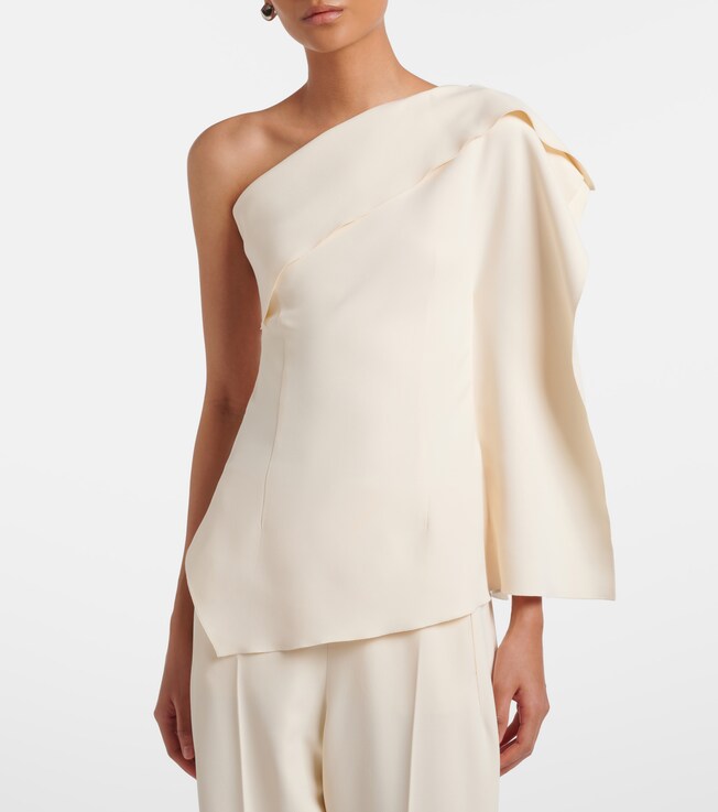 Fforme Lavinia draped one-shoulder top