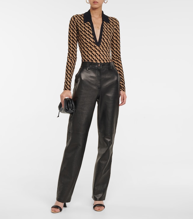 David Koma Jacquard mesh bodysuit