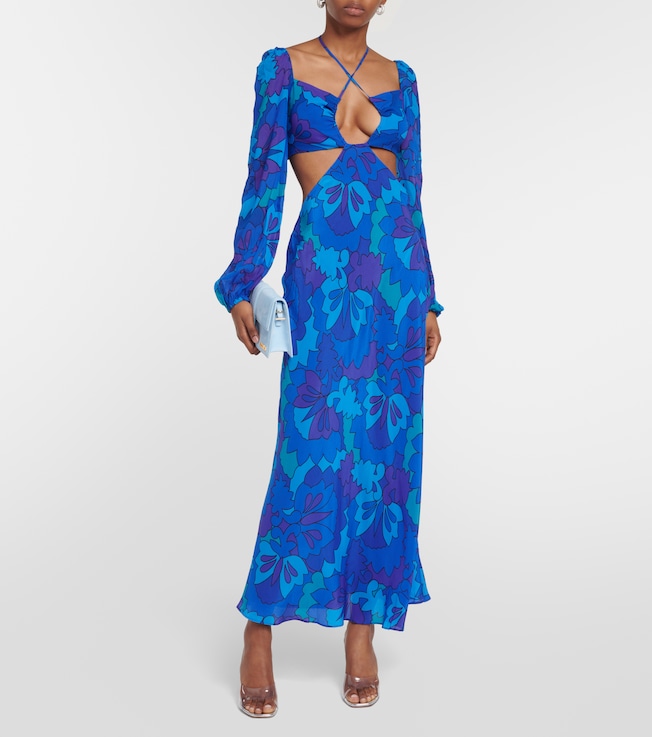 RIXO Kamilla printed georgette maxi dress