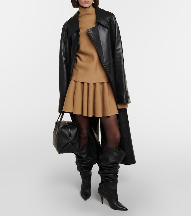 KHAITE Ulli wool-blend miniskirt