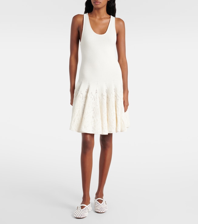 Alaïa Skater cotton lace minidress