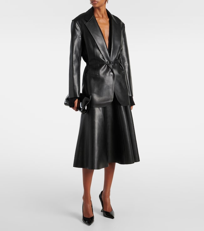Norma Kamali Oversized faux leather blazer