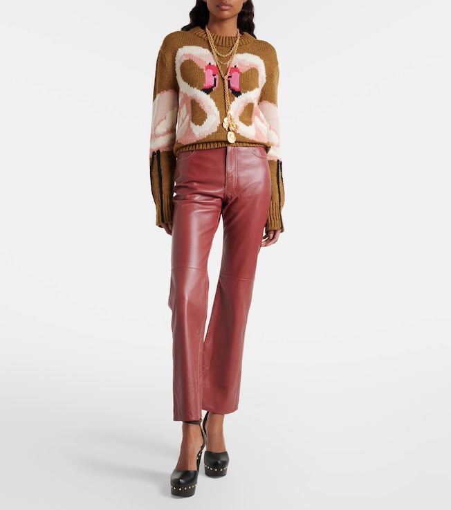 Chloé Leather flared pants