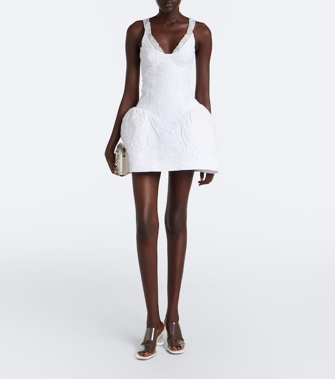 SHUSHU/TONG Crinkled cotton-blend minidress