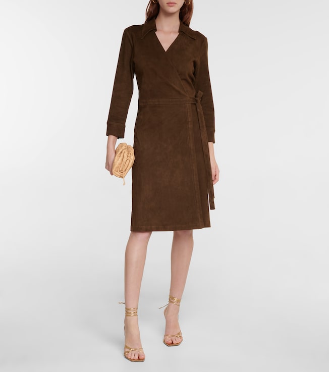 Stouls Ross suede wrap midi dress