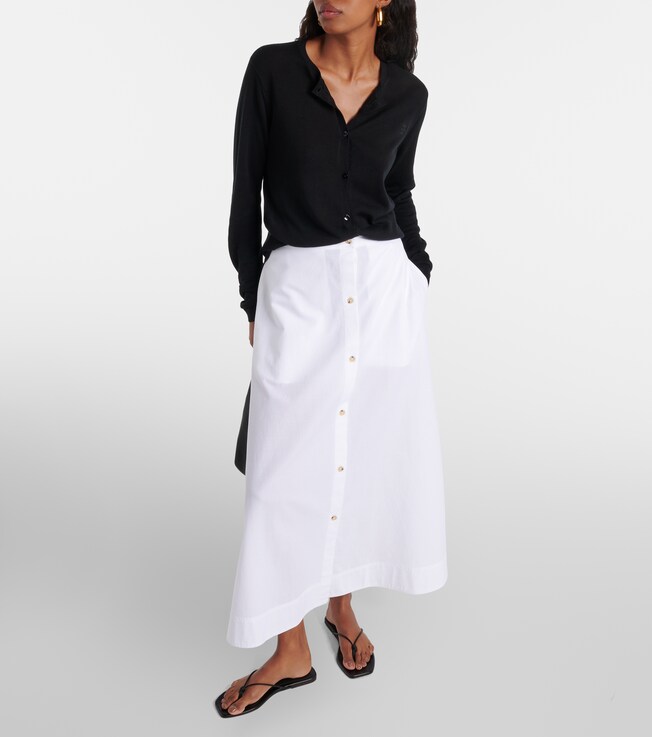 TOTEME High-rise cotton maxi skirt 