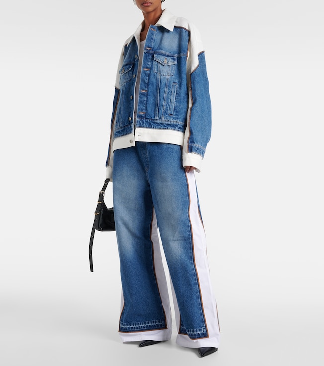 Jean Paul Gaultier Paneled mid-rise wide-leg jeans